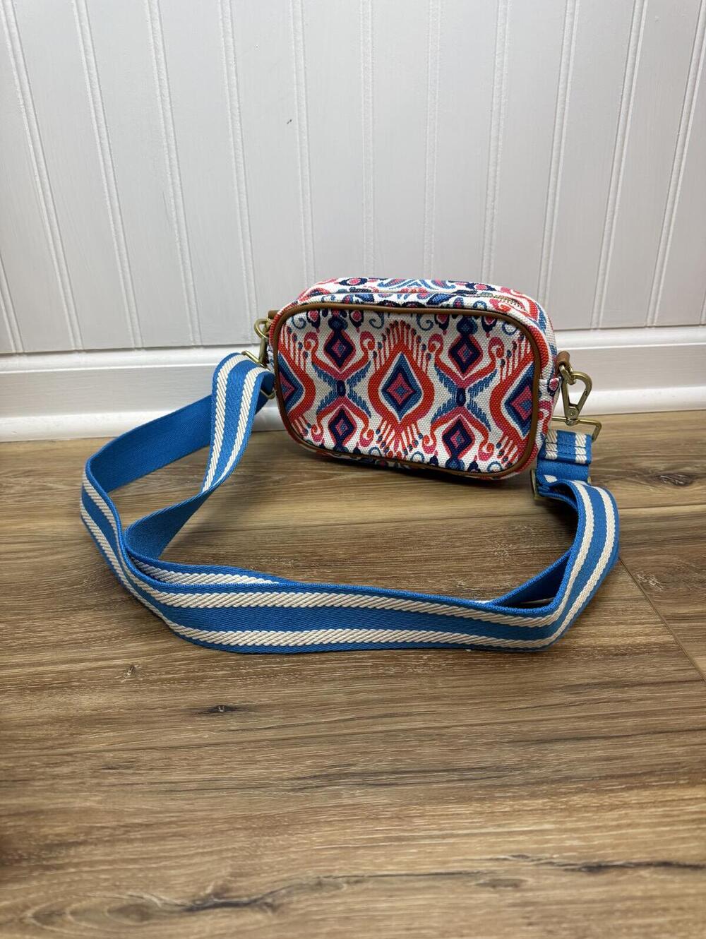 Boden Vibrant Multi-Color Patterned Canvas Crossbody Bag